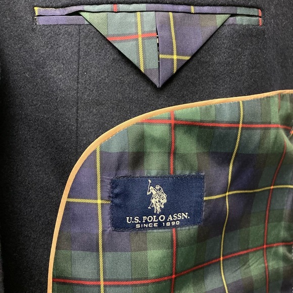 US POLO ASSN Men's Sport Coat Blazer 46R Wool Cashmere Silk E111662 - Picture 9 of 12